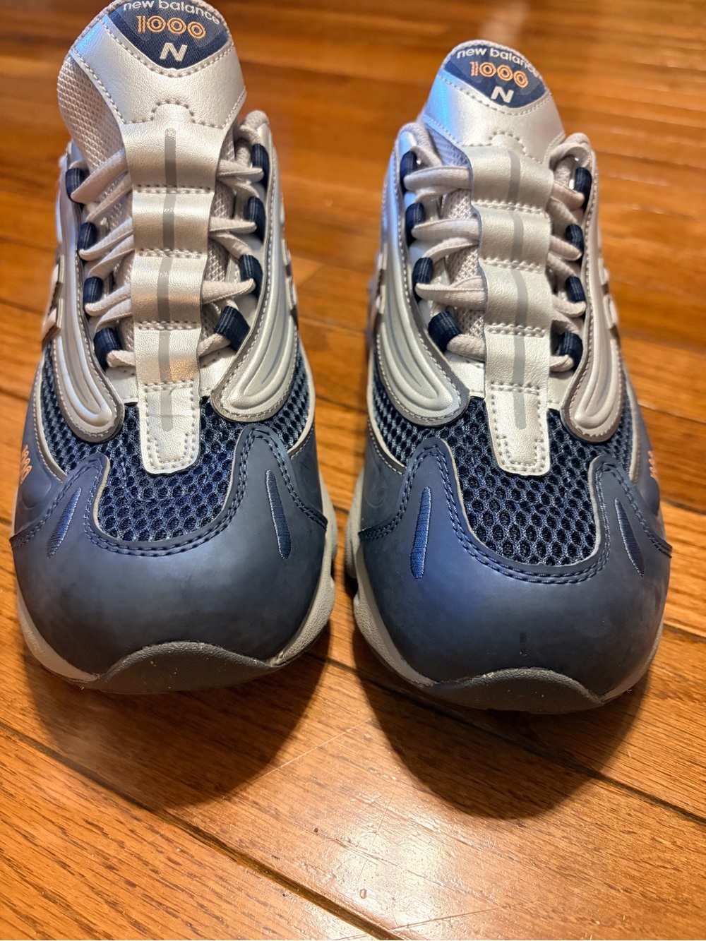 New Balance 1000 Kids Navy and Silver Running Sneakers